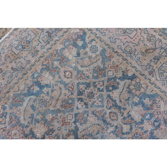 Antique Persian Sultanabad in Floral All-Over Design in Light Blue With Tan 5'0 X 8'2 For Sale - Image 13 of 13