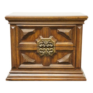 Thomasville Furniture Valverde Collection Spanish Mediterranean 28" Two Drawer Nightstand 9412-810 For Sale