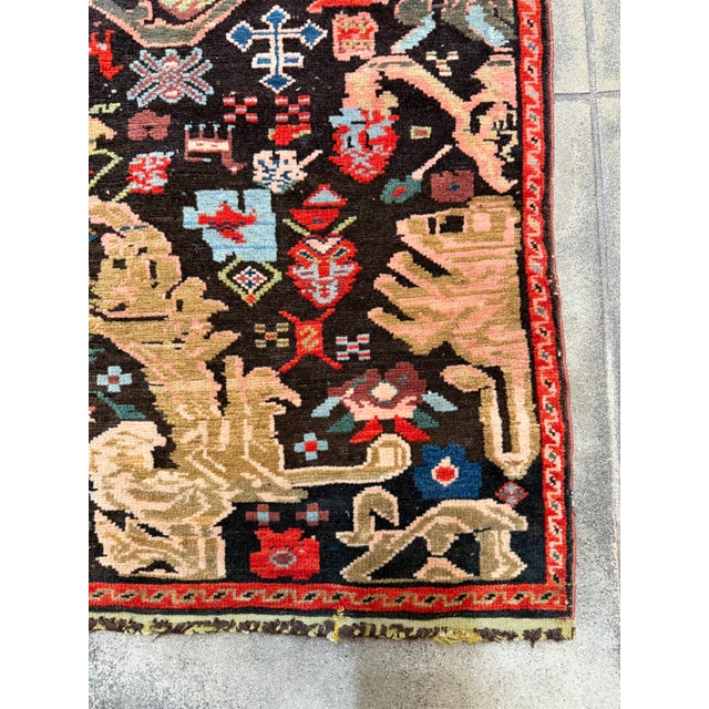 1900s Antique Caucasian Karabagh Botanical Runner Rug - 12'2" X 3'5'' For Sale In Los Angeles - Image 6 of 7