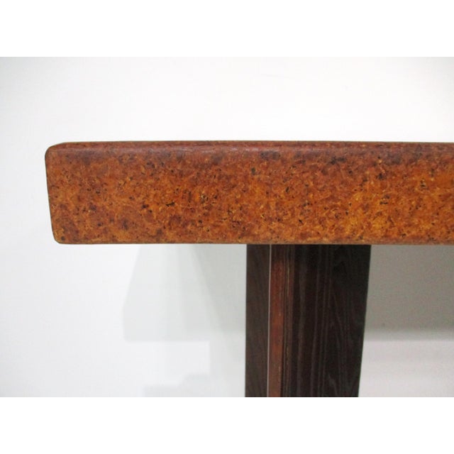 Wood Rare Paul Frankl Cork Top Console Table for Johnson Brothers For Sale - Image 7 of 12