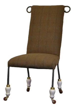 19th Century Steel & Tweed Side Chair