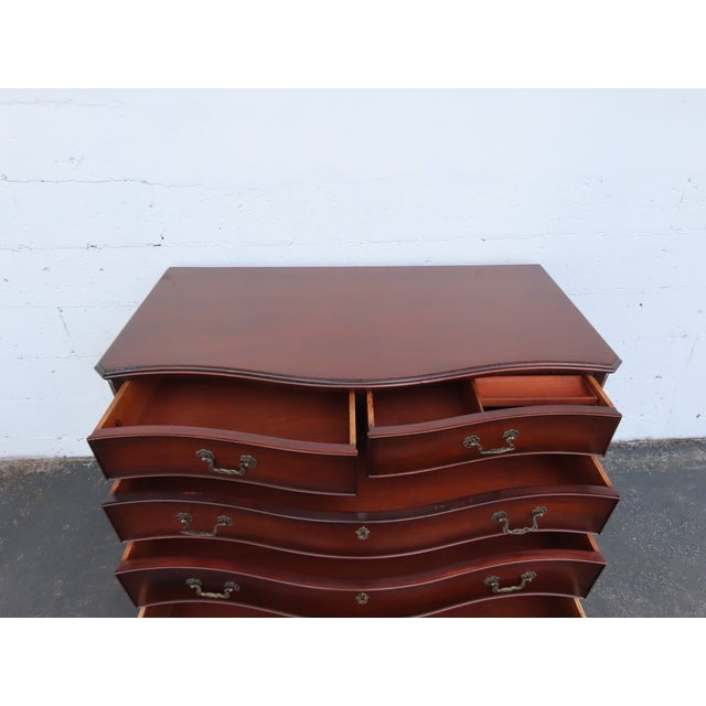 Wood Kindel Serpentine Mahogany Low Dresser Bathroom Vanity 6912 For Sale - Image 7 of 18