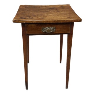 Early American Stained Pine Single Drawer Side Table, Circa 1800s For Sale