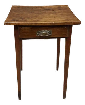 Early American Stained Pine Single Drawer Side Table, Circa 1800s
