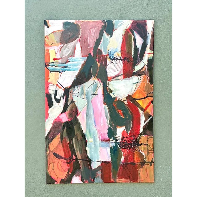 Vintage Abstract Expressionist Oil Painting on Canvas For Sale - Image 12 of 12