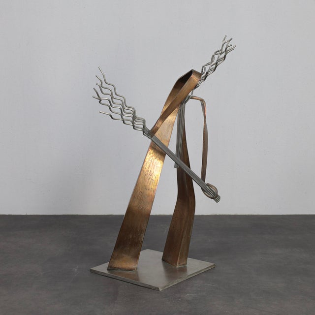 André Van Der Linden, The Chord / Het Akkoord Abstract Sculpture, 2002, Stainless Steel & Bronze For Sale - Image 3 of 11