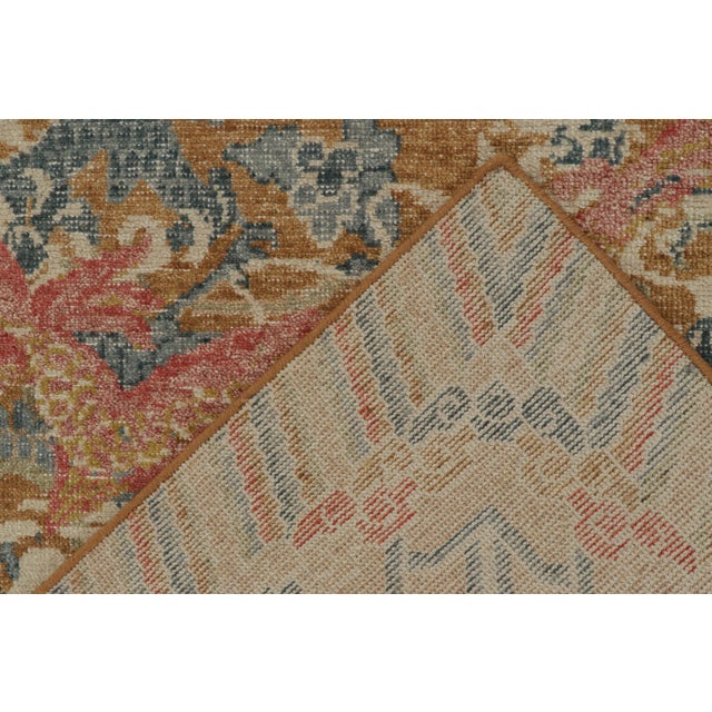 Textile Rug & Kilim’s Distressed Style Dragon Rug in Ochre, Blue and Red Pictorial For Sale - Image 7 of 7