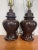 Hollywood Regency Pair Vintage Brown Ceramic Ginger Jar Table Lamps Hollywood Regency MCM Style For Sale - Image 3 of 16