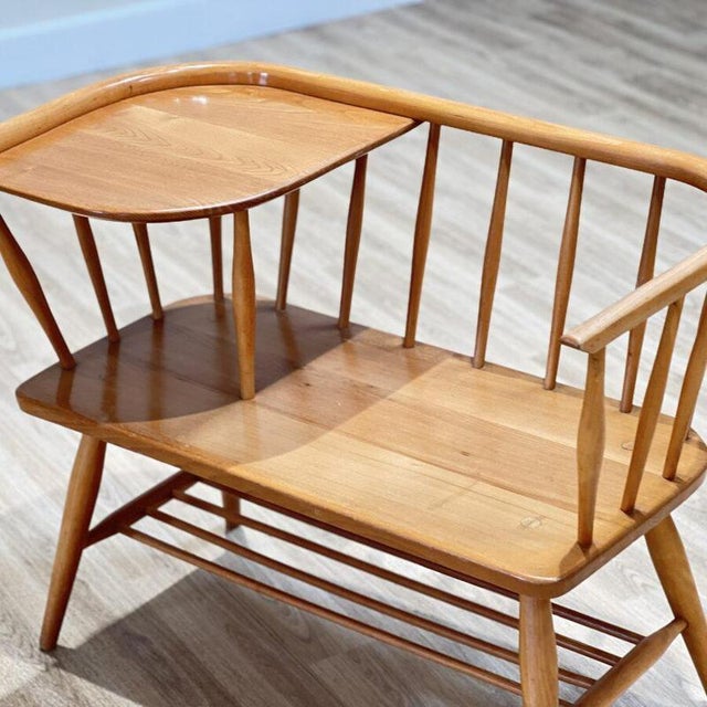 Gold Ercol Telephone Seat by Lucian Ercolani, England, 1960s For Sale - Image 8 of 10