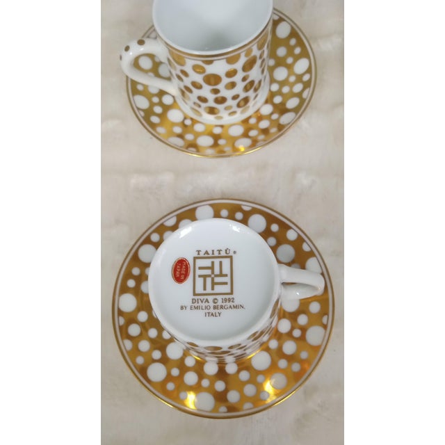 1990s 1990s Emilio Bergamin Taitu Diva Gold Dot Demitasse Set- 8 Pieces For Sale - Image 5 of 6