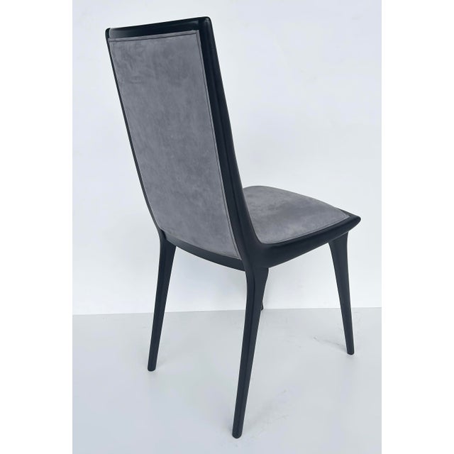 Annibale Colombo Lacquered Suede Dining Chairs- Set of 6 For Sale In Miami - Image 6 of 12