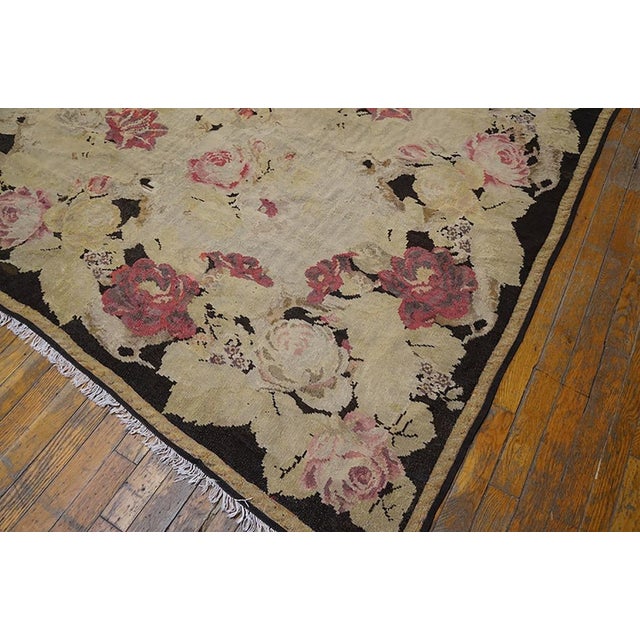 Late 19th Century 1870s Beige Floral Kilim Antique European Besserabian Rug 9'6" X 16'0" Flatweave Wool Carpet For Sale - Image 5 of 5