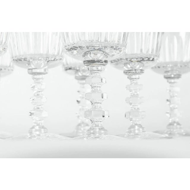 Vintage France acid etched baccarat decanter set with twelve glassware. Each piece is in excellent condition, maker's mark...