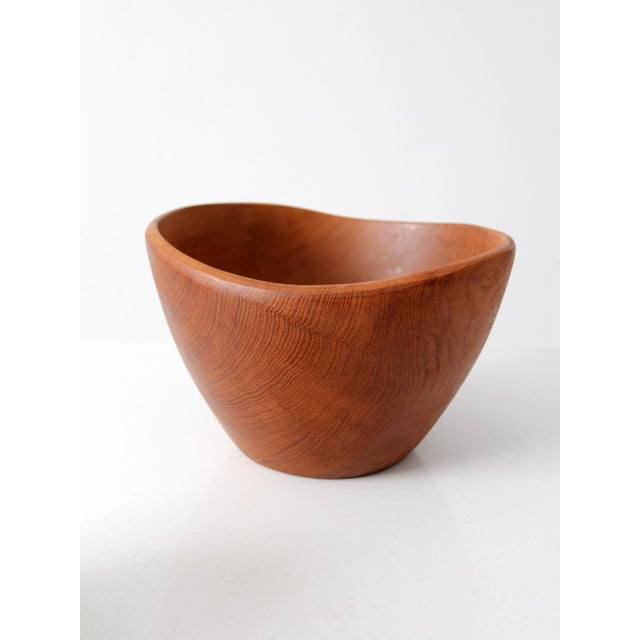 Mid 20th Century Teak Salad Bowl Set With Serving Utensils - 7 pcs For Sale - Image 9 of 18