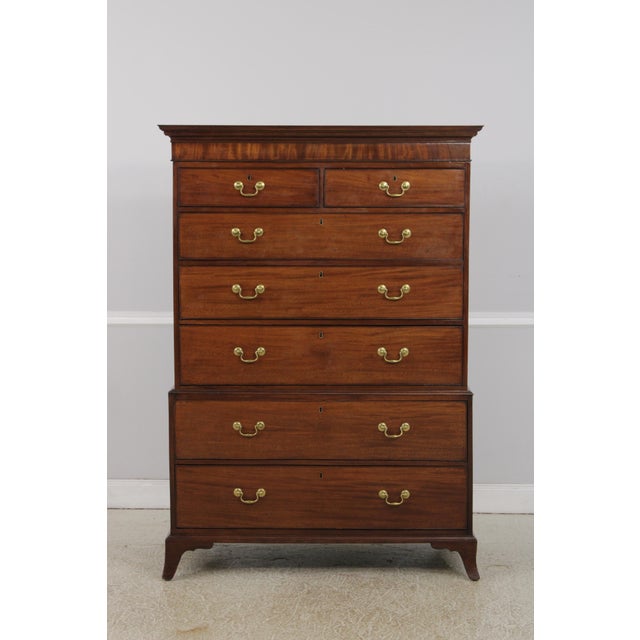 Age: Circa 1780-1820 Details: Age and Wear Consistent With 250 Year Old Chest Early 19th Century 2 Piece Chest Chippendale...