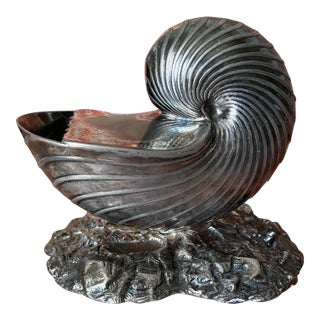 Silver Plate Nautilus Spoon Warmer For Sale