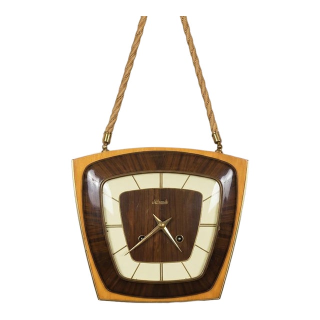 1962 Franz Hermle Wall Clock Modern German FHS 130-020 For Sale