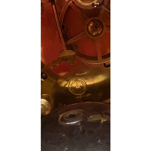 This antique 19th-century French Japy Frères & Cie mantle clock set features white marble (often alabaster) and gilt...