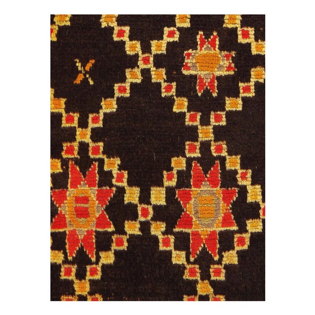Vintage Moroccan Rug, Origin: Morocco, Circa: Mid 20th Century – The intense and dramatic colors of this mid-20th century...