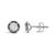 Contemporary Black Rhodium Plated .925 Sterling Silver Round 1.0 Cttw Diamond Double Halo 4-Prong Solitaire Milgrain Stud Earrings (H-I Color, I2-I3 Clarity) For Sale - Image 3 of 6