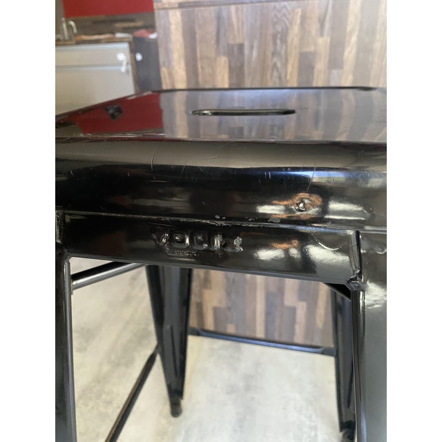 Vintage Industrial H75 Stackable Bar Stool in Black by Xavier Pauchard for Tolix, 1950s For Sale - Image 16 of 18
