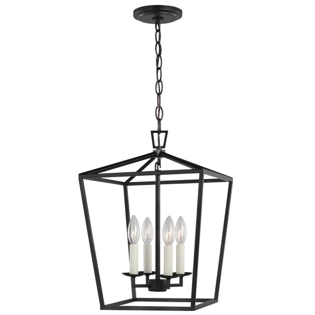 Traditional Chapman & Myers By Visual Comfort Studio Dianna 4-Light Small Pendant in Midnight Black For Sale - Image 3 of 3