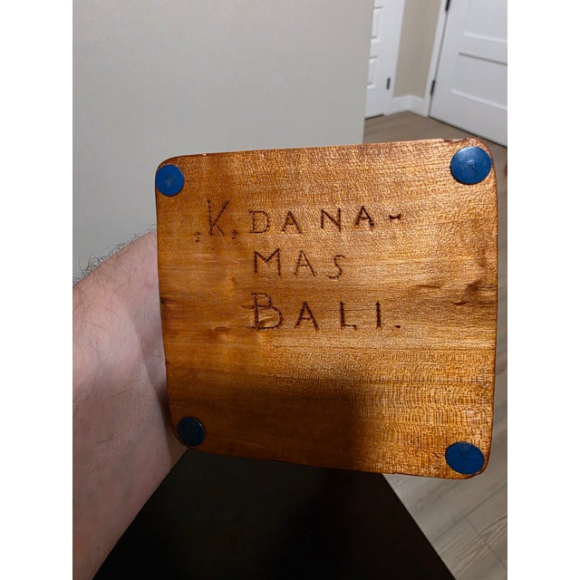 1950s Signed K. Dana (Mas, Bali) Elongated Art Deco Two-Piece Hardwood Sculpture For Sale - Image 12 of 12