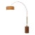 Tambo 92"h 1-Light Arc Lamp, Burlap Shade, Dark Walnut Base, Weathered Brass, Dimmable, for Living Room or Bedroom For Sale