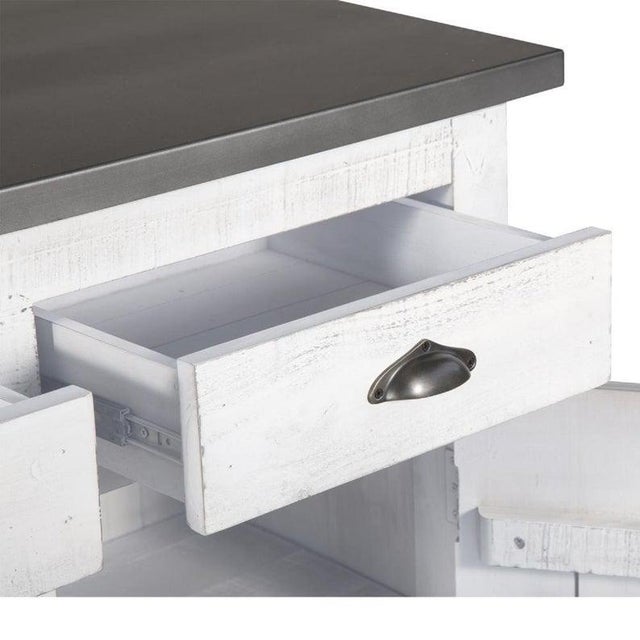 Wood Crafters and Weavers Barlow Display Kitchen Island - Distressed White For Sale - Image 7 of 11