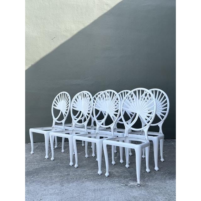 Vintage Palm Frond Cast Aluminum Dining Chairs - Set of 8 For Sale In West Palm - Image 6 of 12