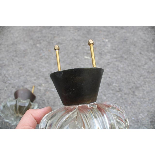Italian Murano and Brass Knob Handles from Seguso, 1950, Set of 2 For Sale - Image 6 of 11