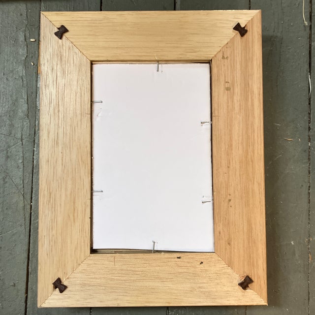 Mid-Century Modern 1970’s Original Abstract Portrait Painting Chunky Gold Frame For Sale - Image 3 of 3