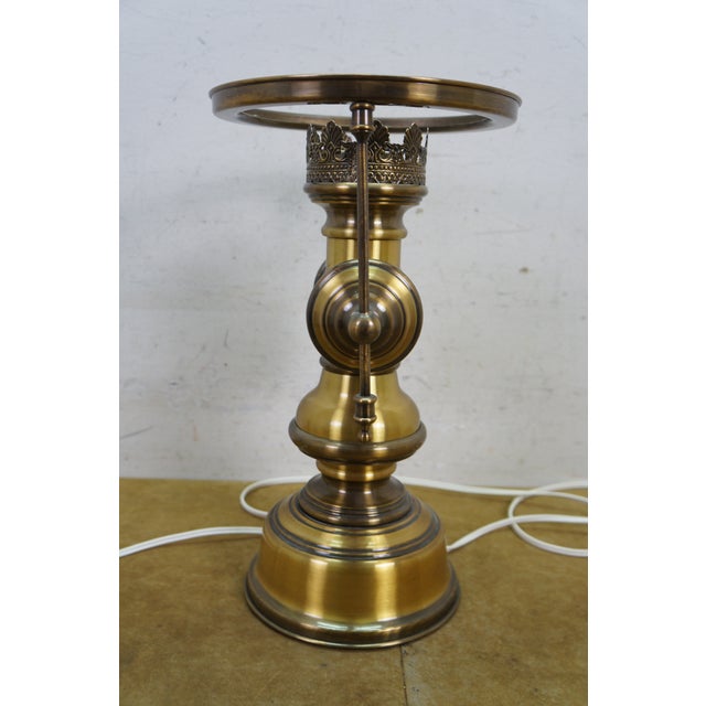 Willian Fawecett Brass Pharmacy Apothecary Library Reading Hurricane Lamp 22" For Sale - Image 12 of 16