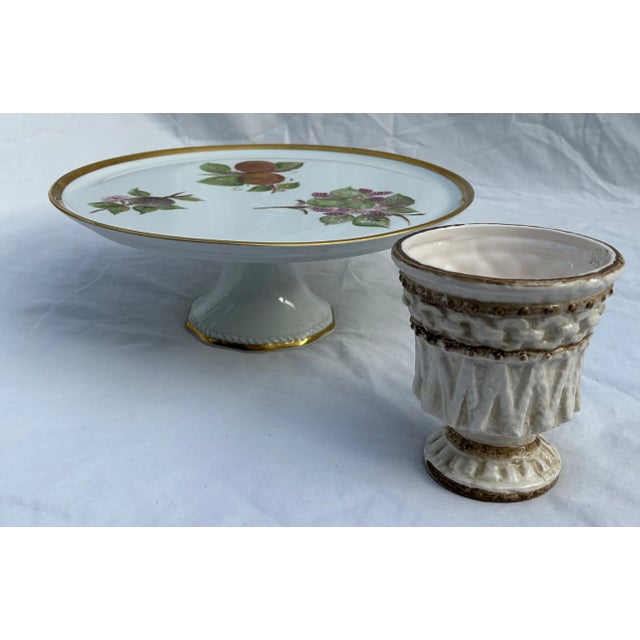 Ceramic 1970's Hollywood Regency Gilded Footed Urn For Sale - Image 7 of 7