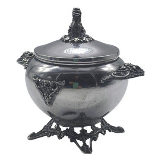 Empire Style Silver Sugar Bowl, 1940s For Sale