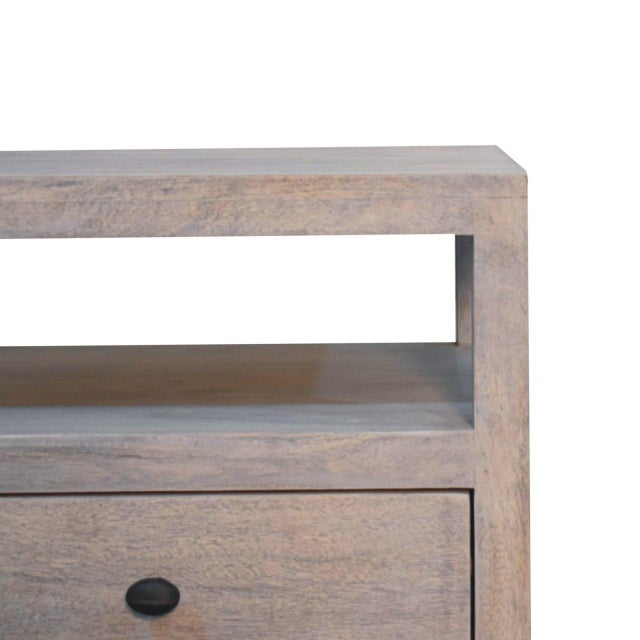Contemporary Acid Wash Open Slot Bedside Table For Sale - Image 3 of 8