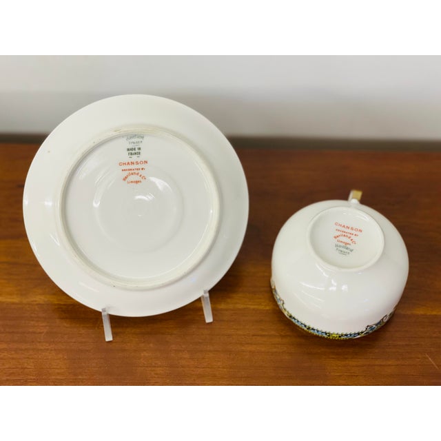 Early 20th Century Vintage Haviland Limoges “Chanson” Tea Cup & Saucer Set For Sale - Image 5 of 6