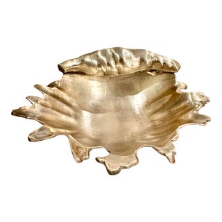 Vintage Brass Shell Vide Poche / Trinket Dish / Valet / Catchall For Sale