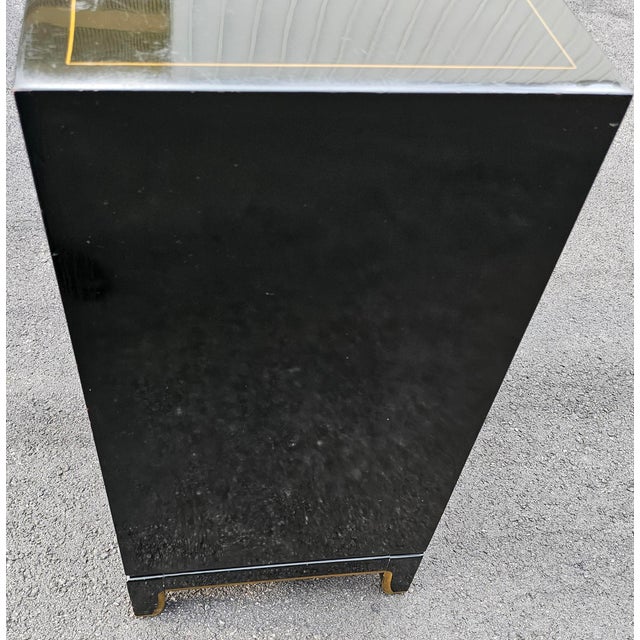 Vintage Black and Gold Dorothy Draper Style Chest For Sale - Image 10 of 10