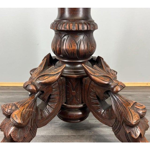 French Carved Oak Oval Coffee Table For Sale - Image 16 of 18