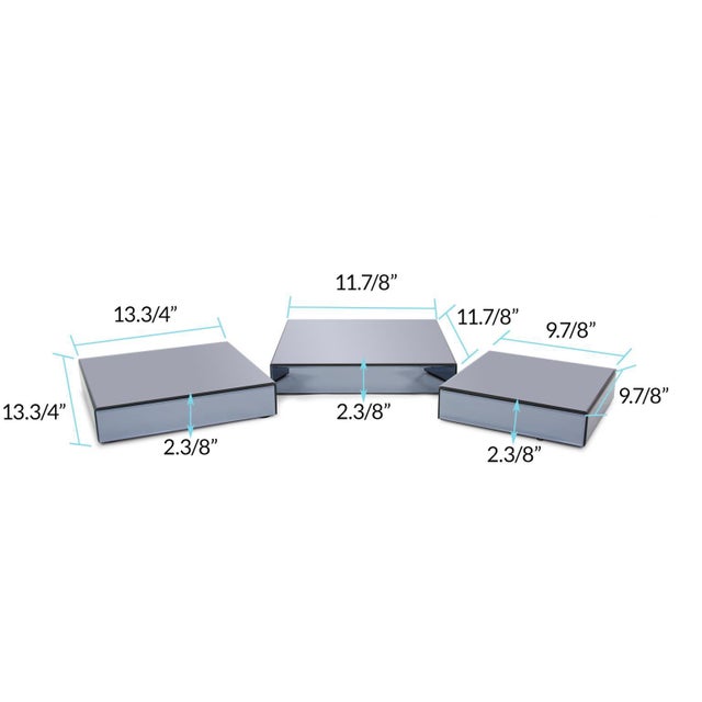 Grigio Mirrored Set of Three Platforms For Sale - Image 10 of 10