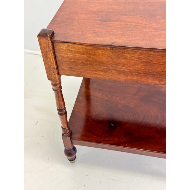 English Mahogany Two-Tier Georgian Style Side Table on Casters, Circa 1930s For Sale - Image 9 of 15
