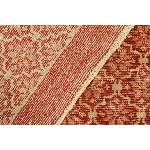 Textile Vintage Zeki Müren Rug With Red and Beige Floral Patterns, From Rug & Kilim For Sale - Image 7 of 7