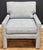 Mid-Century Modern Newly Upholstered Vintage MCM Parsons Chair in Rich Blue Tweed For Sale - Image 3 of 12