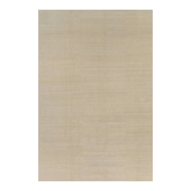 Rug & Kilim’s Oversized Contemporary Textural Solid Rug in Beige Tones - 12x18 For Sale