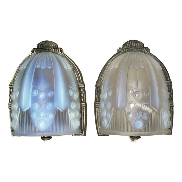 Art Deco Wall Sconces by Georges Leleu, 1930, Set of 2 For Sale