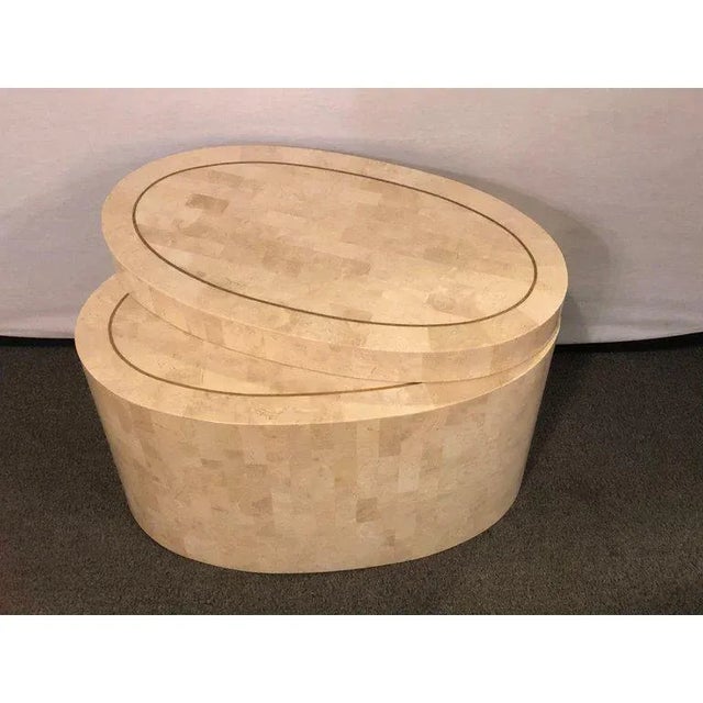 1980s Mid-Century Modern Expandable Tessellated End Table in the Style Enrique Garcel For Sale - Image 5 of 9