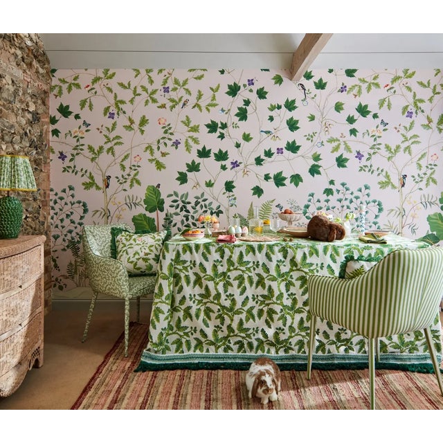 A hand painted celebration of English woodland interpreted into a fresh botanical scene this stylised 3m panel is a...