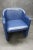 Metal Foldable Blue Leather Tub Dining Chairs from Durlet, 1980s, Set of 4 For Sale - Image 7 of 15