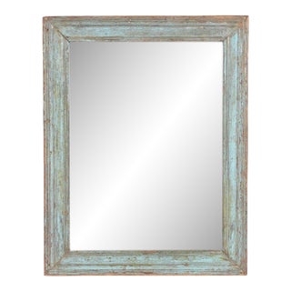Antique Indian Painted Teakwood Mirror For Sale